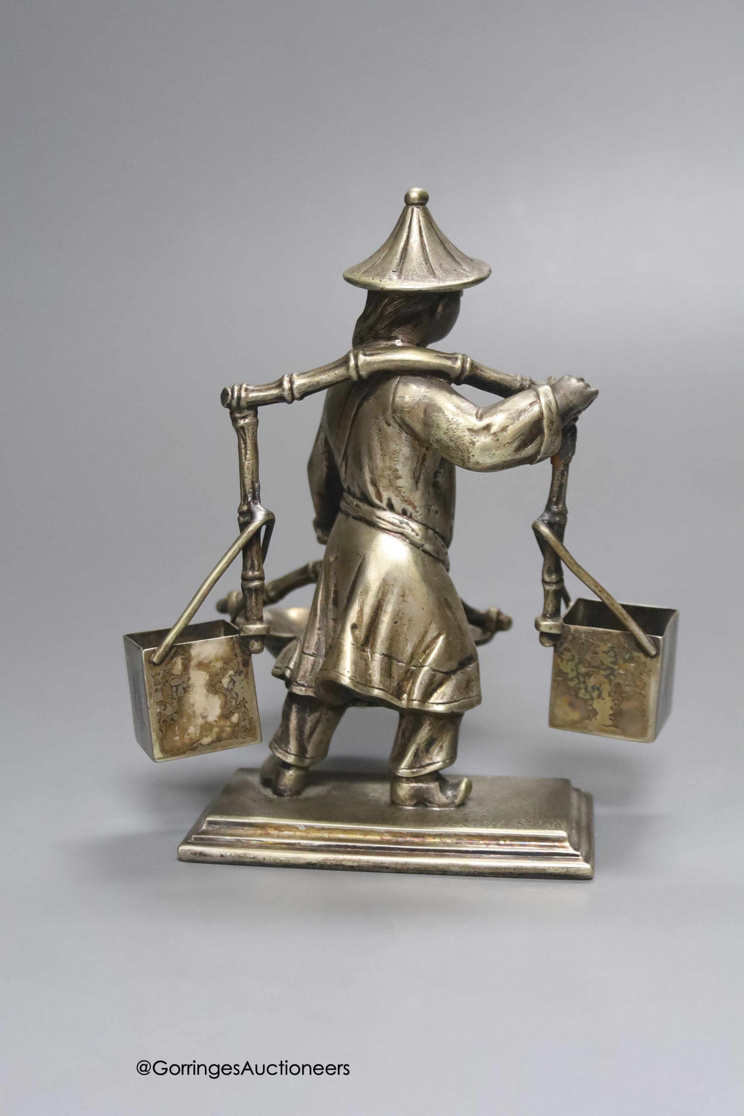 A Mappin & Webb silver plated model of a Chinaman, height 16cm, registration kite mark